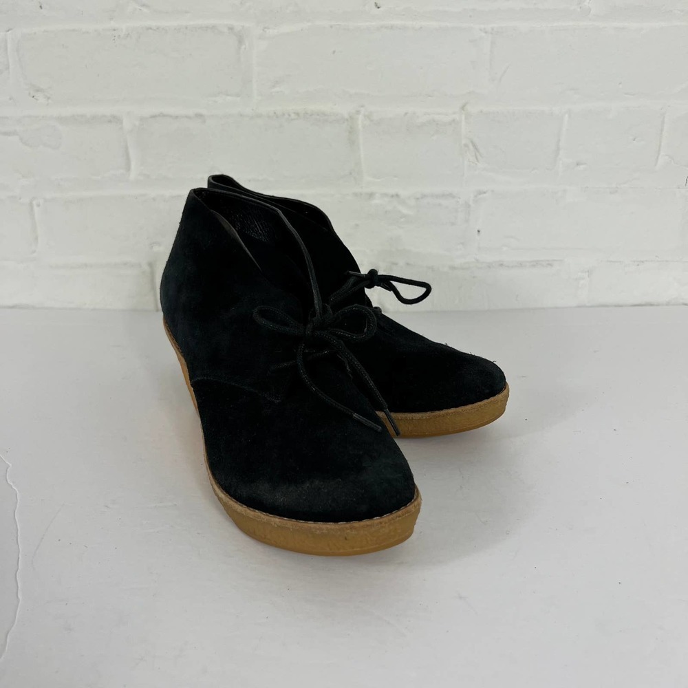 Cole Haan Halley Women's Bootie Wedge Chukka Desert Black Suede Size 9.5